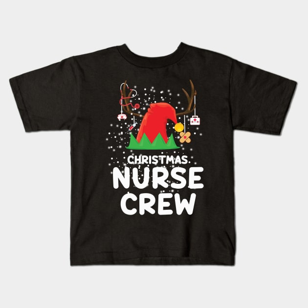 Christmas Nurse Crew ELF Hat Reindeer Merry Christmas Gift Kids T-Shirt by EduardjoxgJoxgkozlov